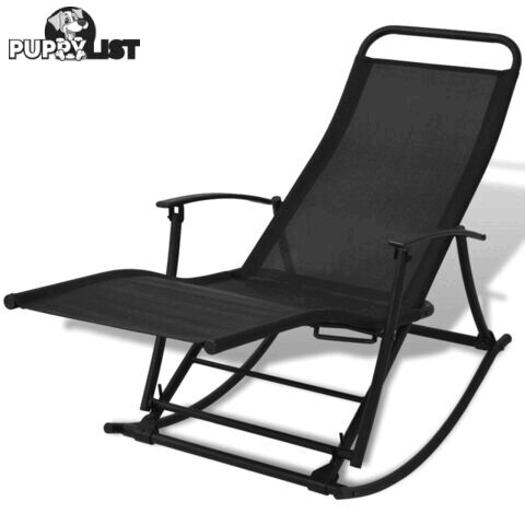 Fold-able Garden Rocking Chair - Black - Unbranded - 4326500417183