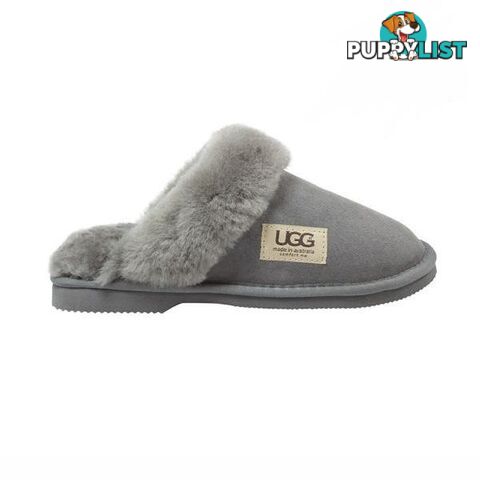 UGG Merino Sheepskin Fur Trim Scuff Memory Foam Grey - UGG - 822427524026