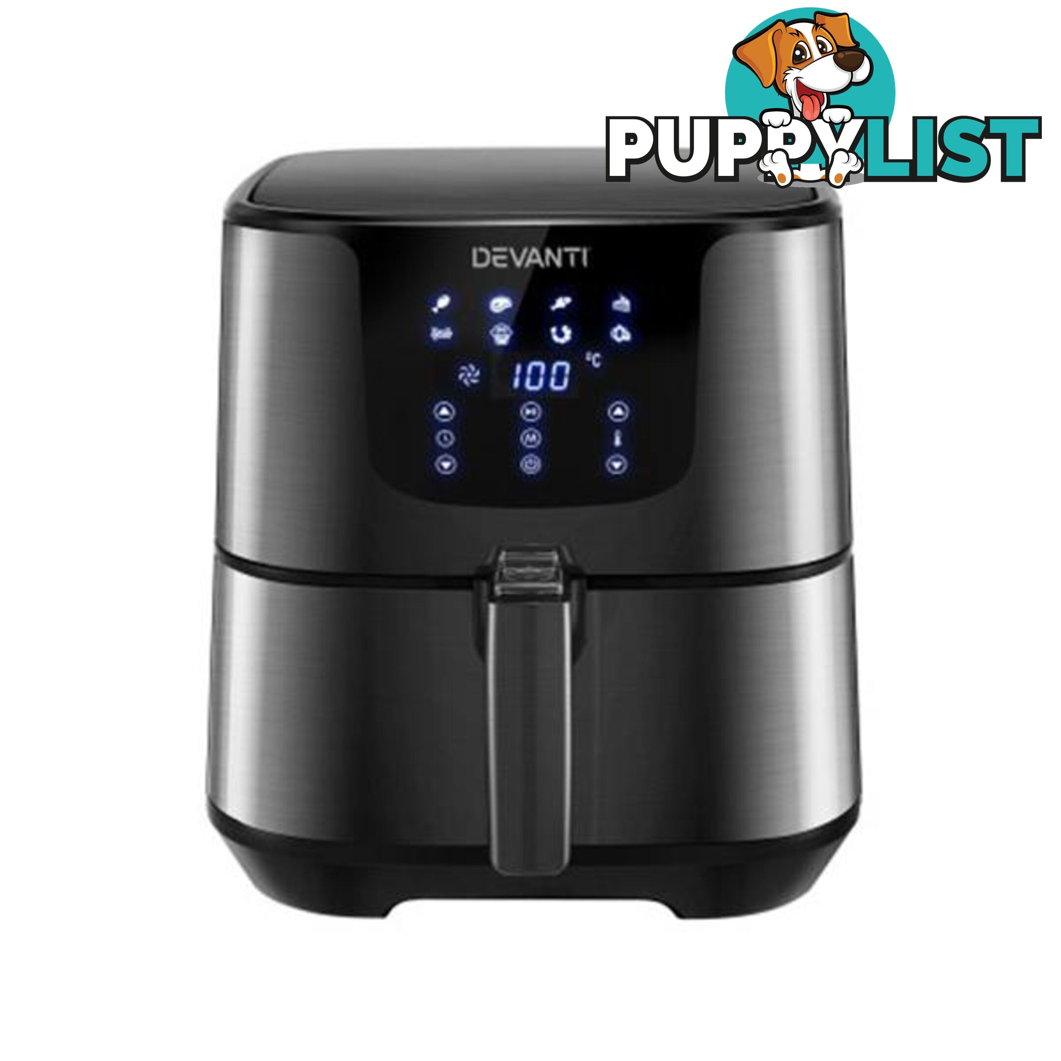 Devanti Air Fryer 7L Lcd Fryers Oven Airfryer Stainless Steel - Devanti - 9355720083033