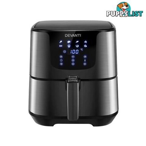 Devanti Air Fryer 7L Lcd Fryers Oven Airfryer Stainless Steel - Devanti - 9355720083033