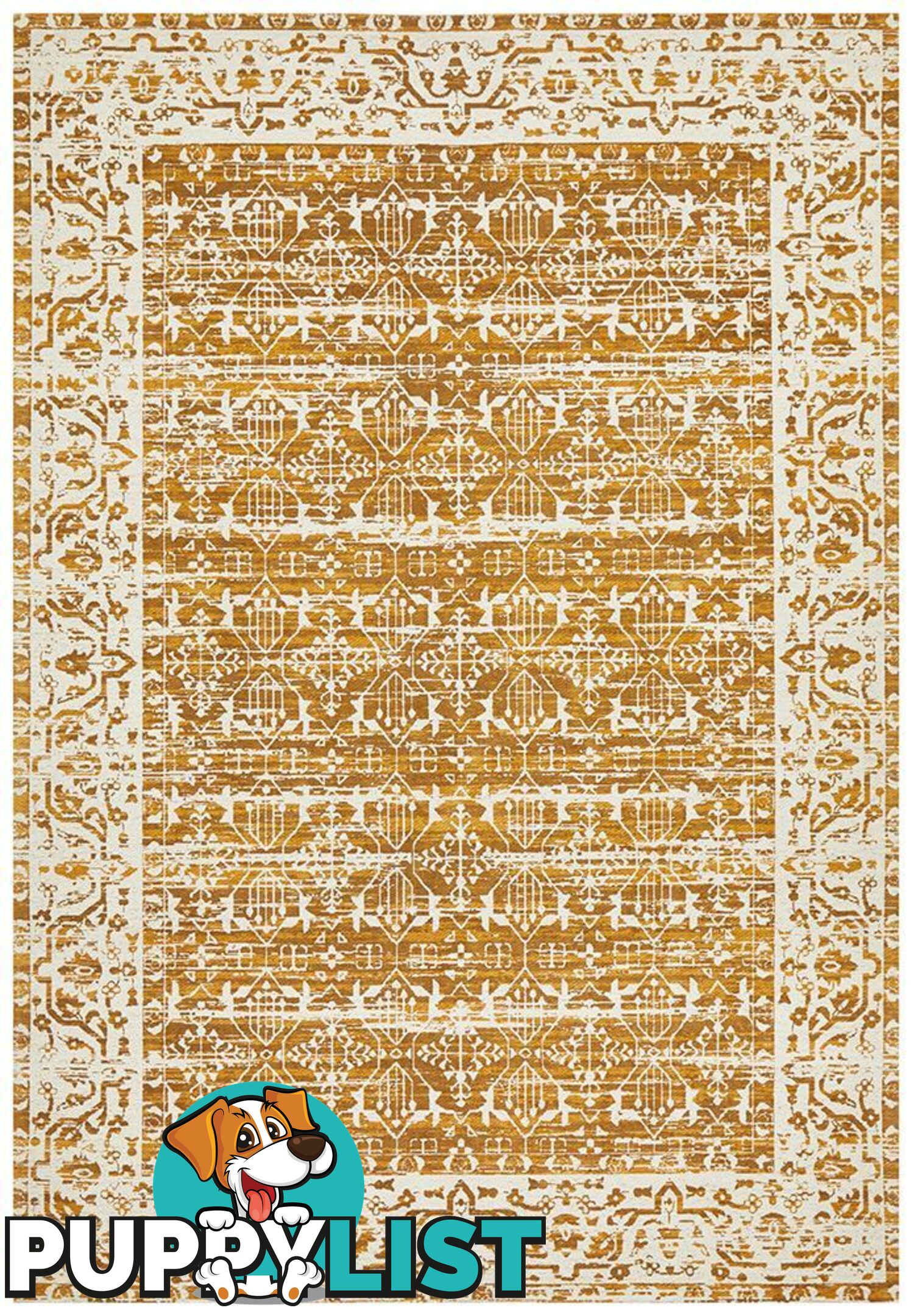 Magnolia Border Mustard Rug - Unbranded - 9375321879675