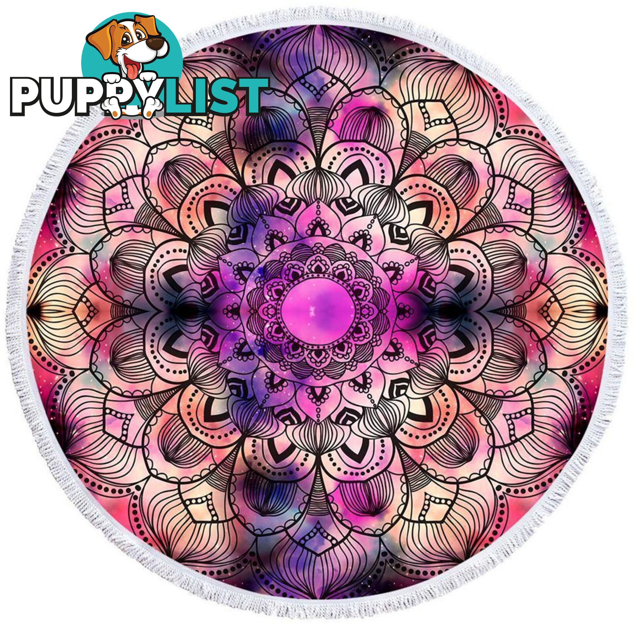 Purple Space Mandala Beach Towel - Towel - 7427046315449