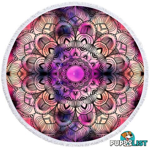 Purple Space Mandala Beach Towel - Towel - 7427046315449