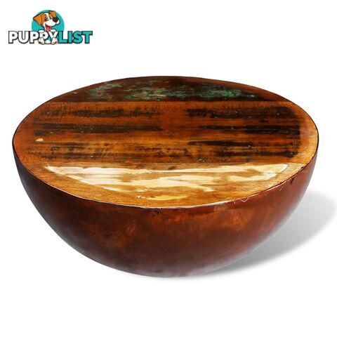 Solid Reclaimed Wood Bowl Shaped Coffee Table With Steel Base - Unbranded - 4326500433145