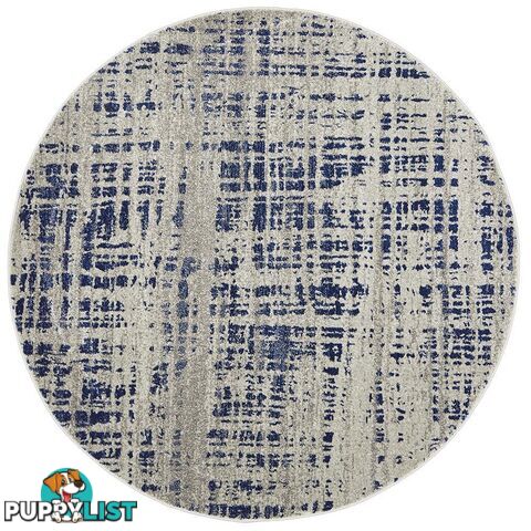 Mirage Round Ashley Blue Grey Rug - Unbranded - 9375321837170