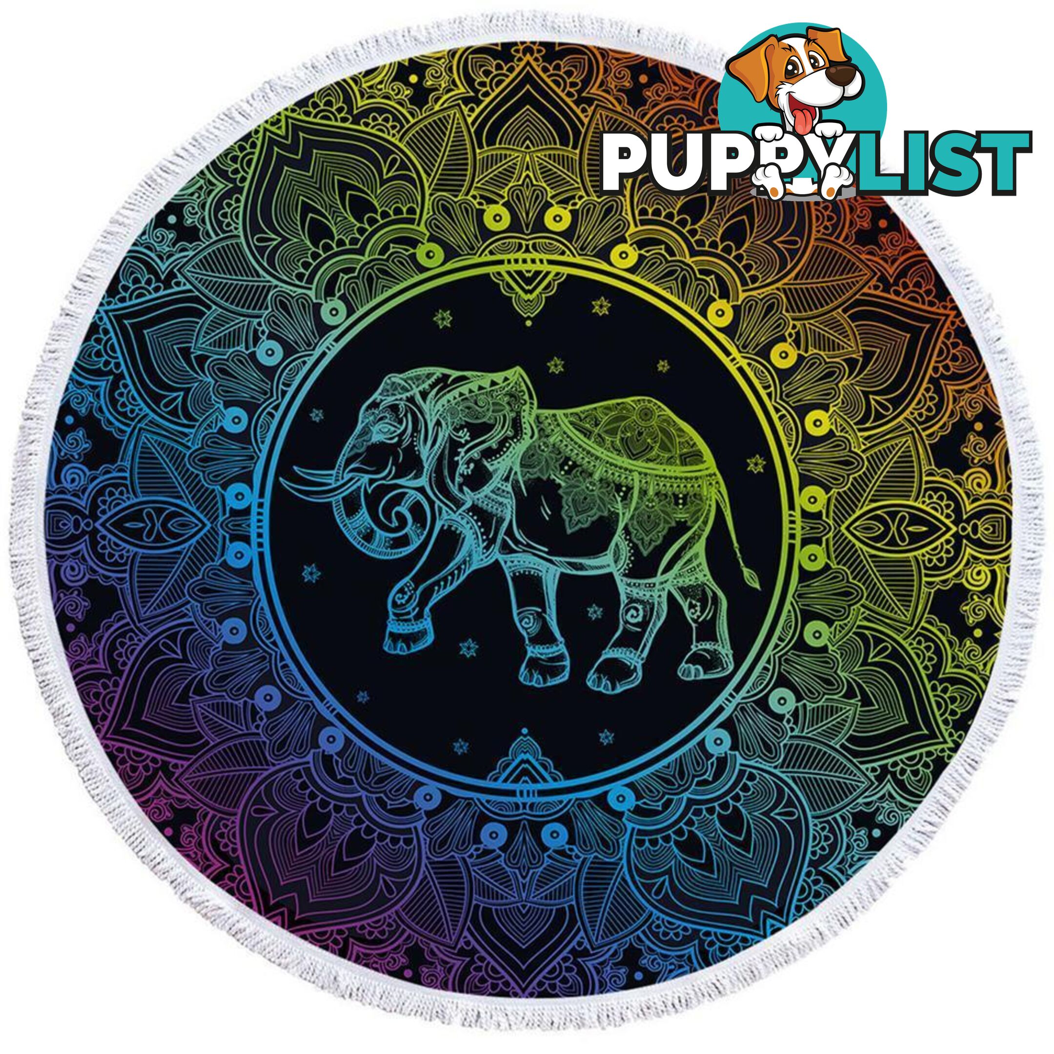 Colorful Indian Elephant Beach Towel - Towel - 7427046318846