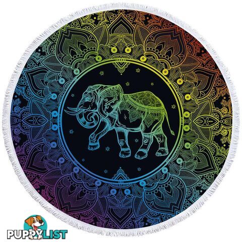 Colorful Indian Elephant Beach Towel - Towel - 7427046318846