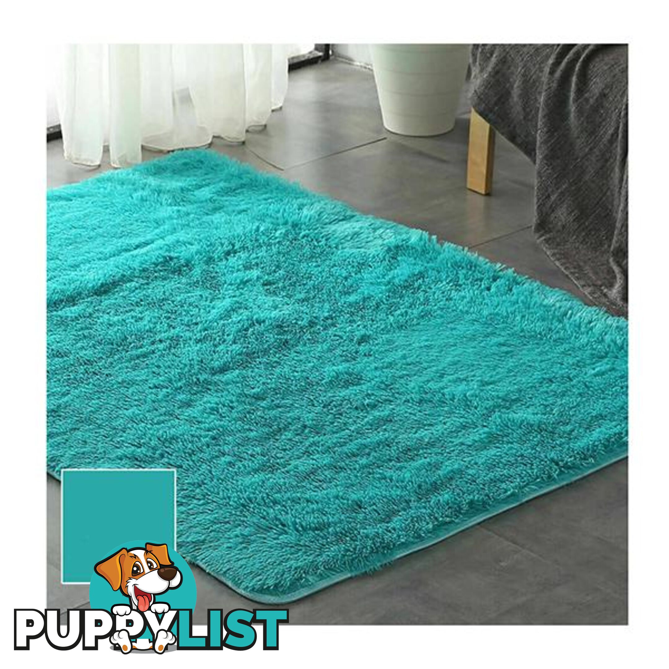 Designer Soft Shag Shaggy Floor Confetti Rug Carpet Home Decor 300X200 Cm Blue - Unbranded - 787976594459