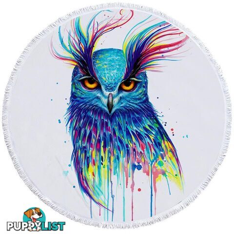 Colorful Owl Beach Towel - Towel - 7427046331562