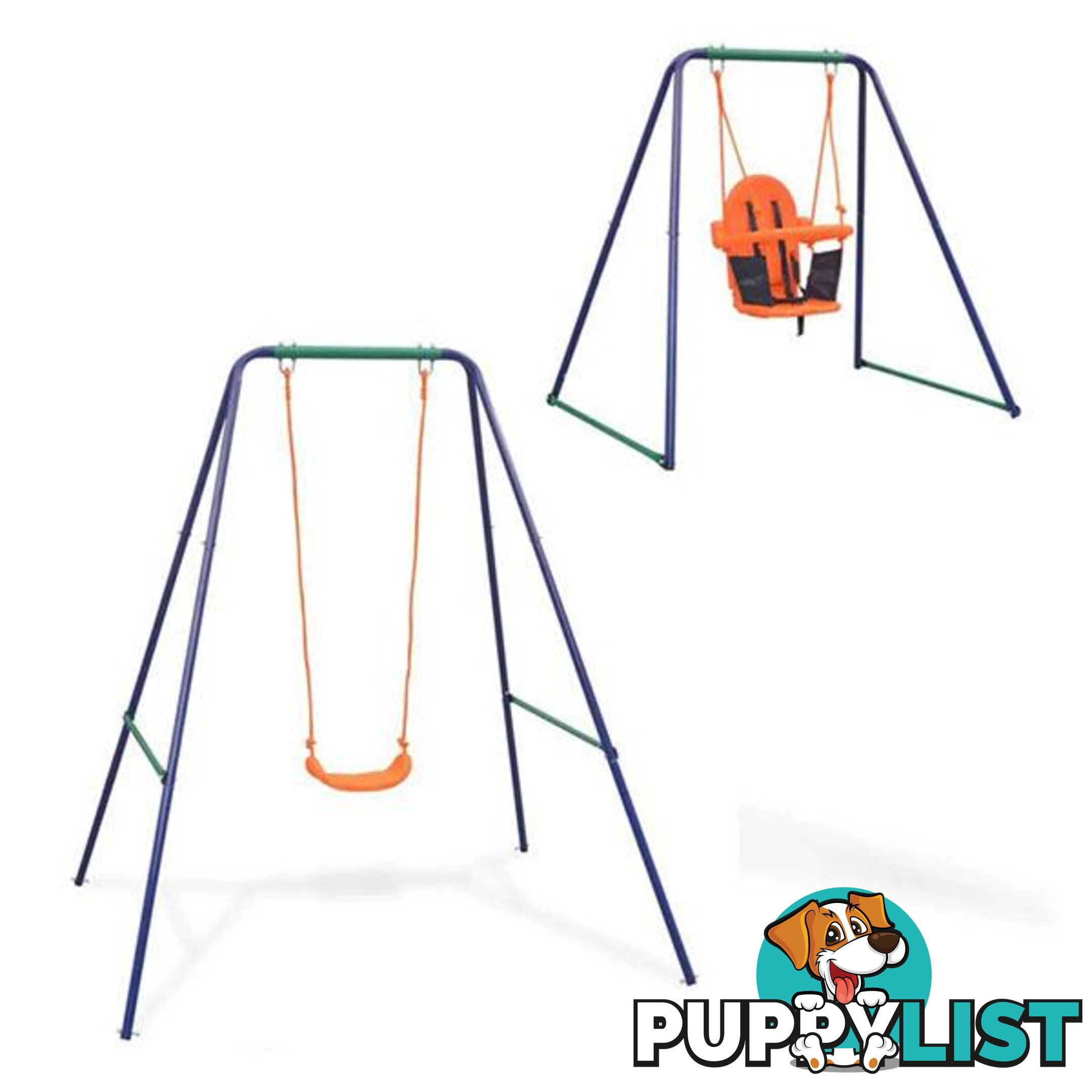 2 In 1 Single Swing And Toddler Swing Orange - Unbranded - 8718475571186