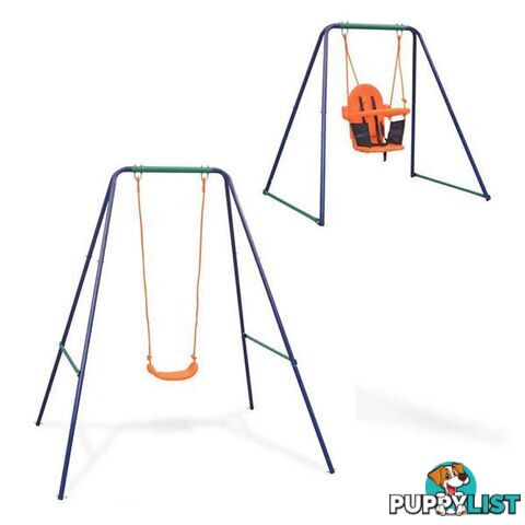 2 In 1 Single Swing And Toddler Swing Orange - Unbranded - 8718475571186