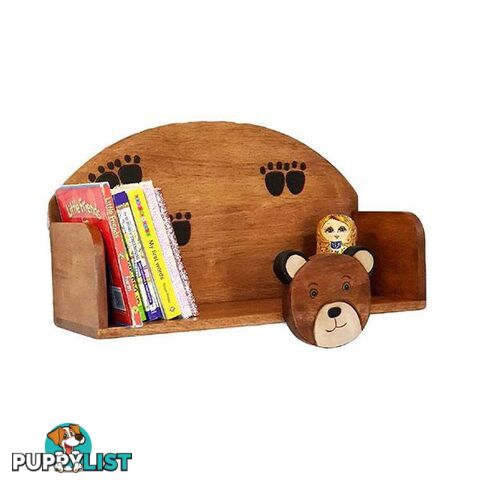 Wooden Wall Mounted Book Shelf Bear - Mango Trees - 9476062140601