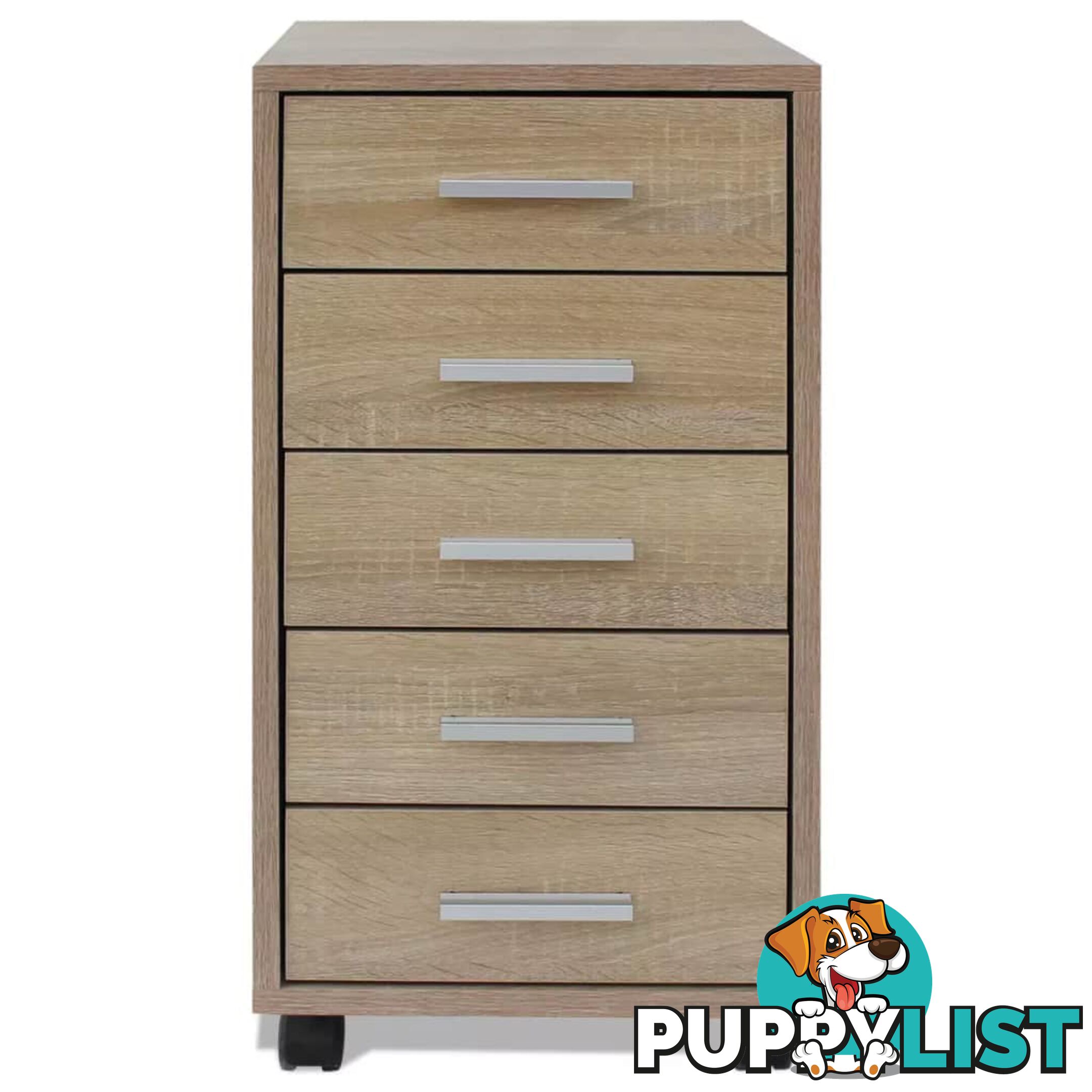 Office Drawer Unit With Castors 5 Drawers Oak - Unbranded - 9476062041724