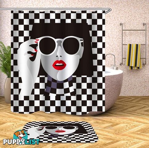 Red Lipstick Chic Lady Shower Curtain - Curtain - 7427045932630