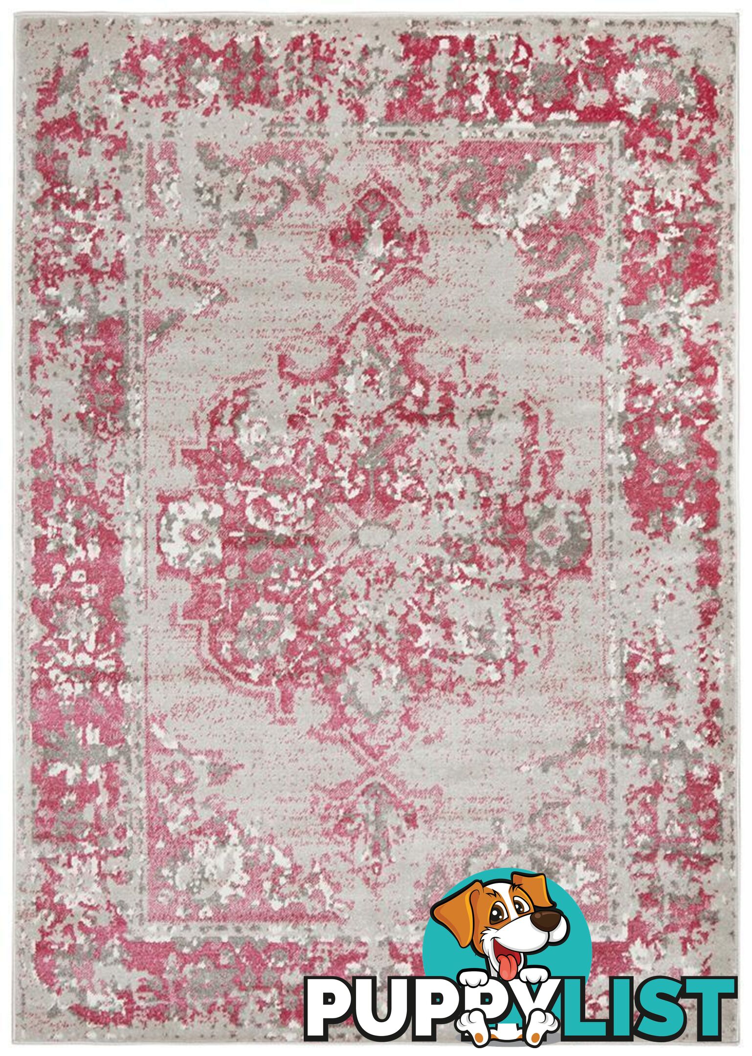 Alexa Transitional Grey Fuchsia Rug - Unbranded - 9375321848923