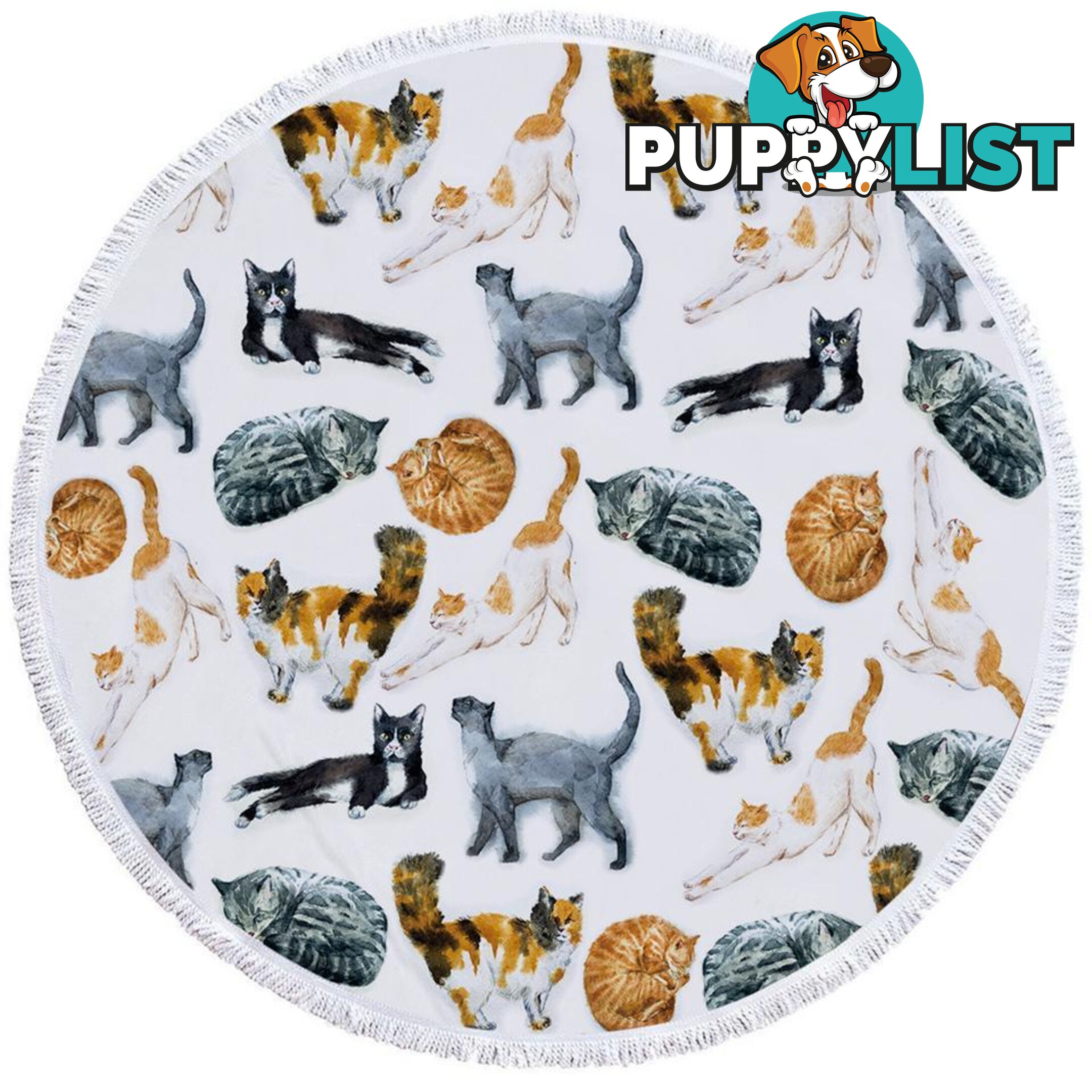 Cats Pattern Beach Towel - Towel - 7427046321778