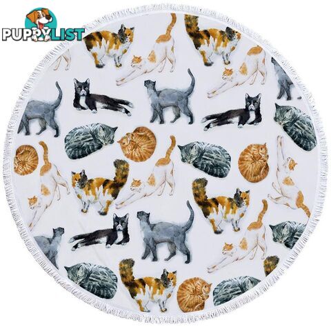 Cats Pattern Beach Towel - Towel - 7427046321778