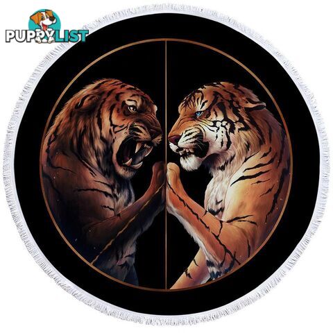 Tigers Fight Beach Towel - Towel - 7427046329309