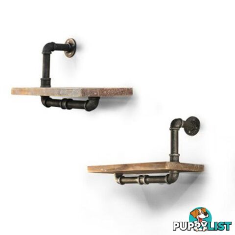 Rustic Industrial DIY Floating Pipe Shelf Set of 2 - Artiss - 4326500261632