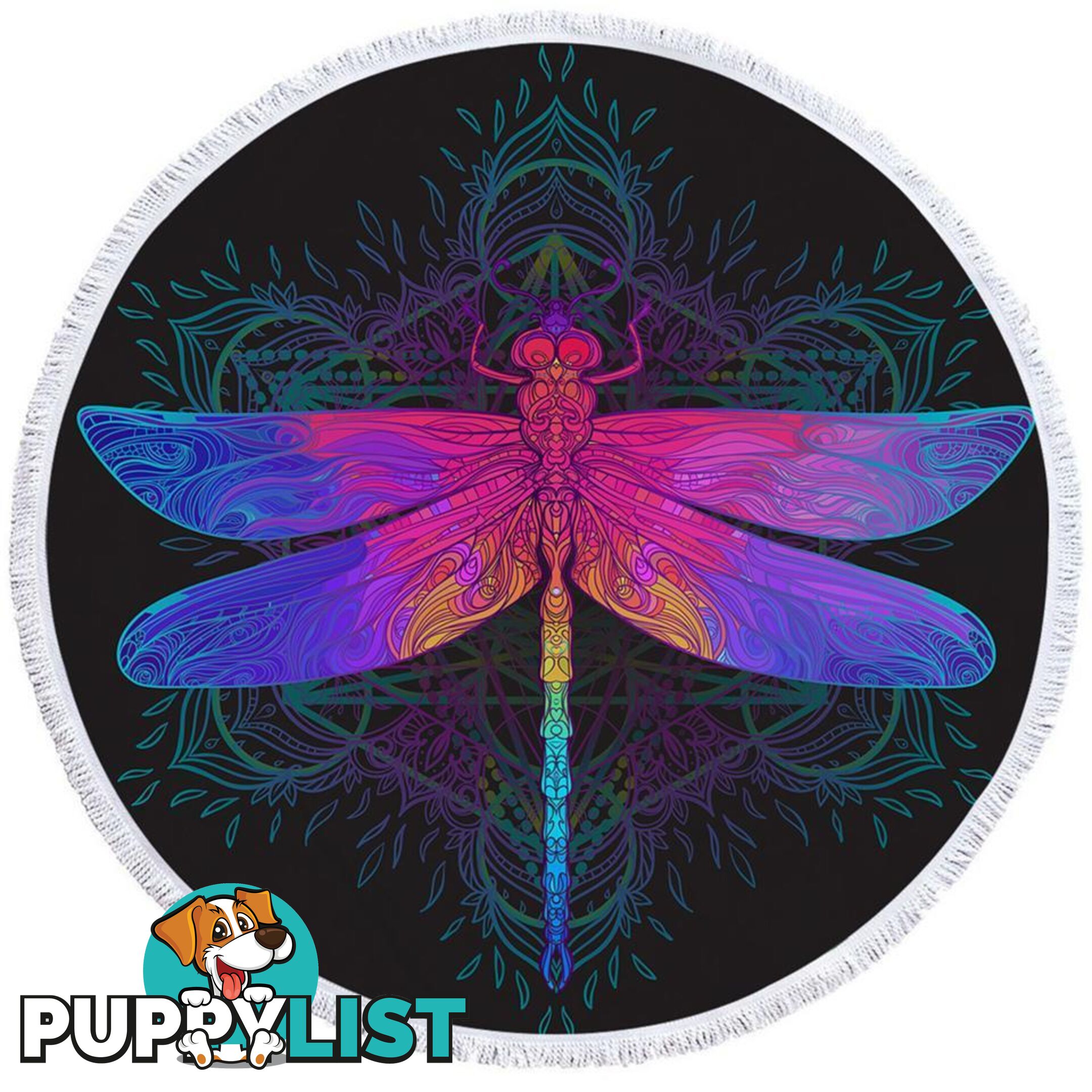 Indian Dragonfly Beach Towel - Towel - 7427046318419