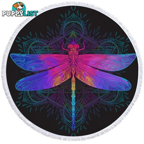 Indian Dragonfly Beach Towel - Towel - 7427046318419