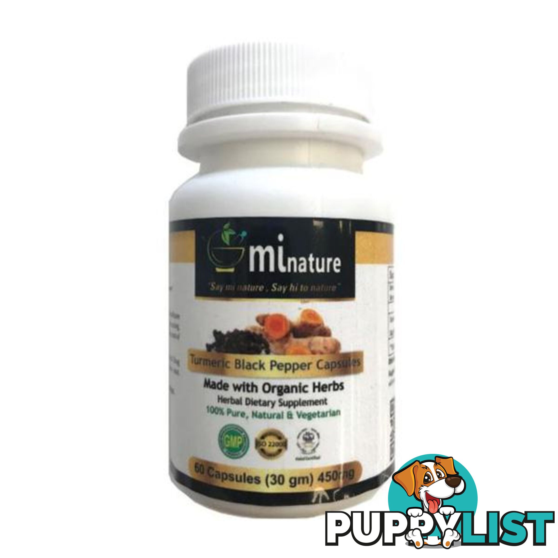 60 Minature 450Mg Turmeric Black Pepper Capsules - Minature - 9476062135133