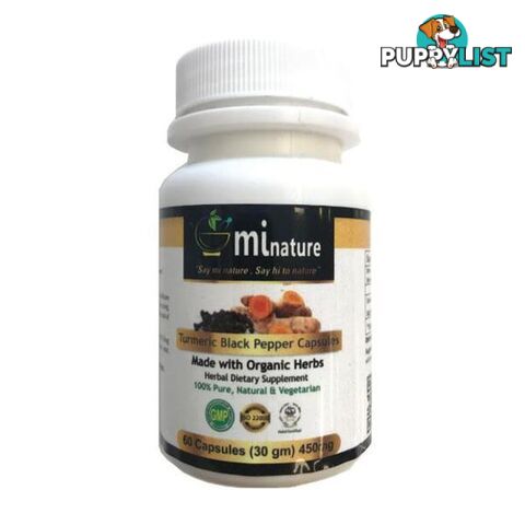 60 Minature 450Mg Turmeric Black Pepper Capsules - Minature - 9476062135133