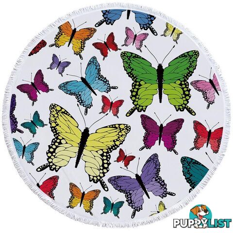 Multi Colored Butterflies Beach Towel - Towel - 7427046307024