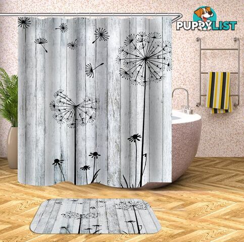 Black And White Groundsel's Seeds Shower Curtain - Curtain - 7427045940024