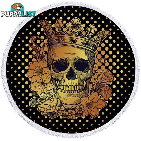 Floral King Skull Beach Towel - Towel - 7427046313896