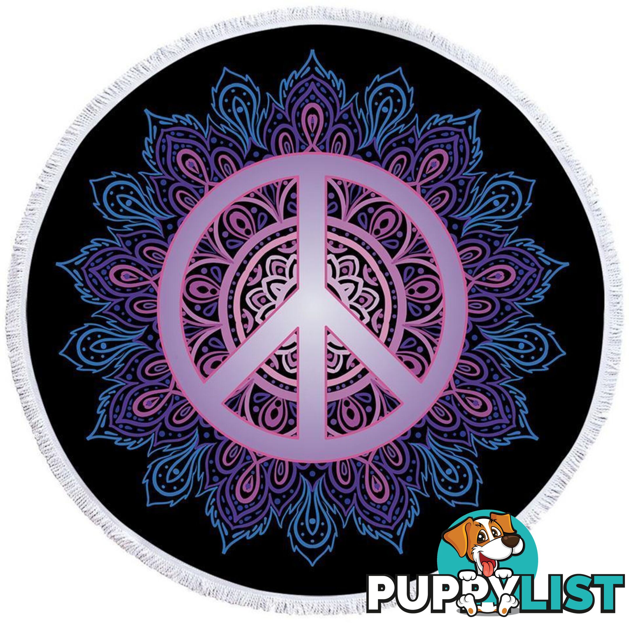 Mandala Peace Beach Towel - Towel - 7427046310260