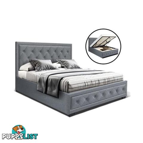 Artiss Bed Frame Double Full Size Base With Storage Grey Fabric Tiyo - Artiss - 9355720004922