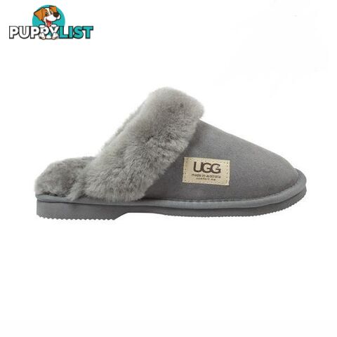 UGG Merino Sheepskin Fur Trim Scuff Memory Foam Grey - UGG - 822427523913