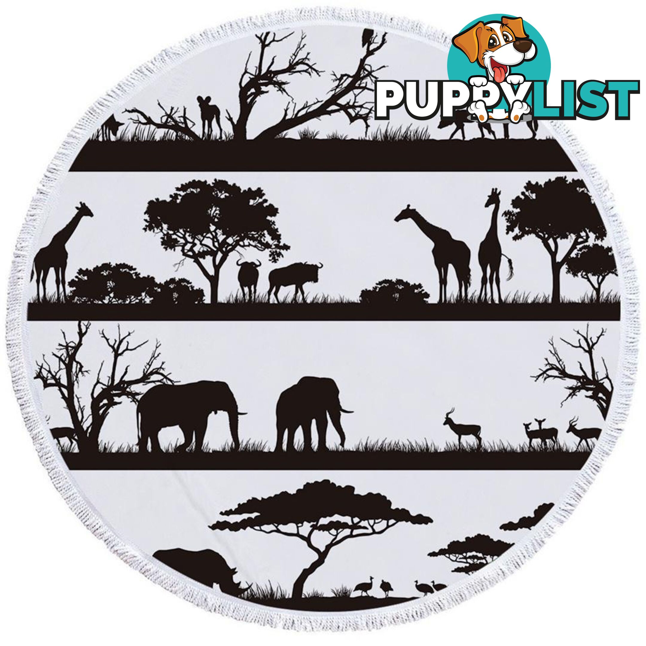 Black and White Africa Beach Towel - Towel - 7427046304801