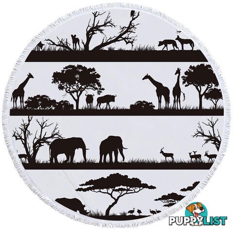 Black and White Africa Beach Towel - Towel - 7427046304801