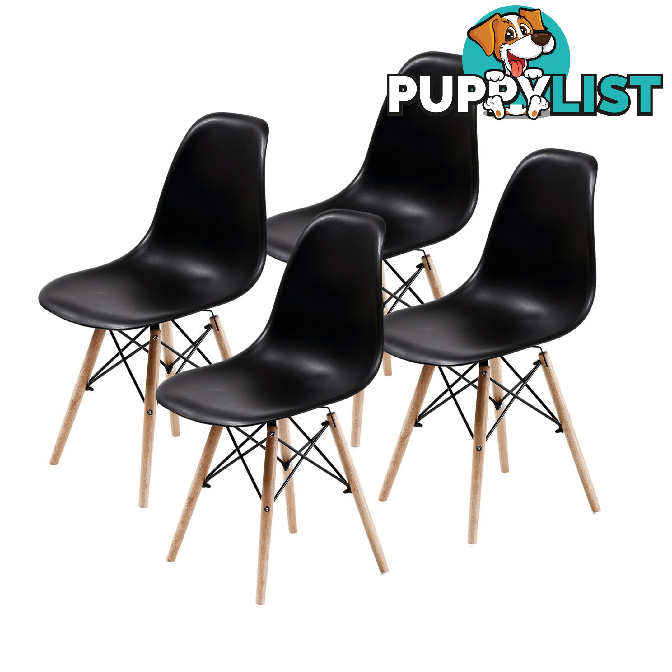 High Quality PP Eames DSW Dining Chair (4 Pcs) - Black - Unbranded - 9352338001237