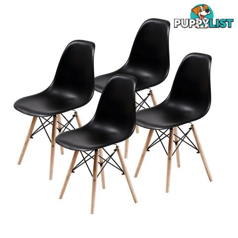 High Quality PP Eames DSW Dining Chair (4 Pcs) - Black - Unbranded - 9352338001237