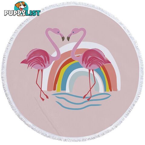 Rainbow Flamingo Beach Towel - Towel - 7427046326353