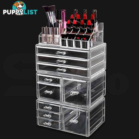 9 Drawer Clear Acrylic Cosmetic Makeup Organizer Jewellery Storage Box - Unbranded - 787976597788