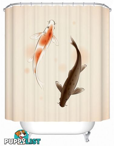 A Pair Of Carp Fish Shower Curtain - Curtain - 7427045924291