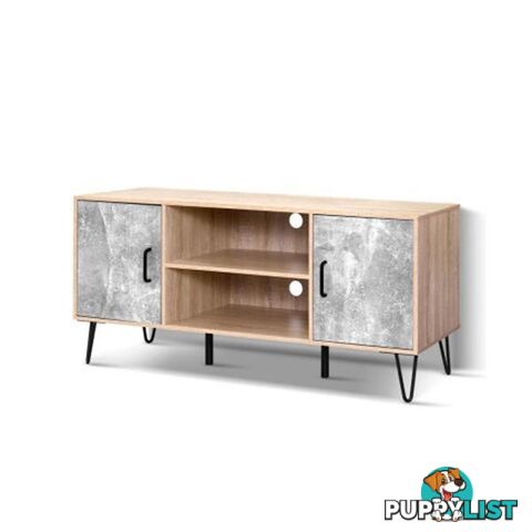 Tv Cabinet Entertainment Unit Stand Industrial Wooden Metal Legs Oak - Artiss - 9355720068634