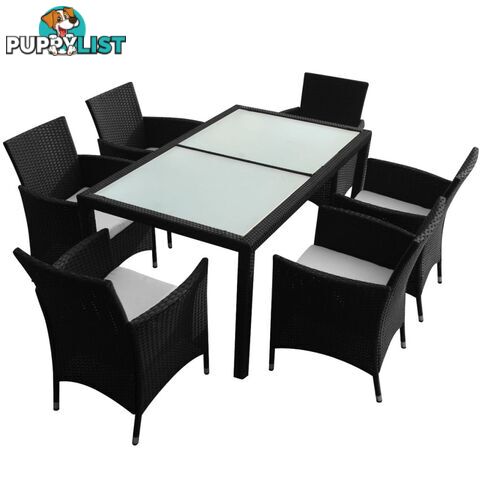 Garden Furniture Poly Rattan Set (13 Pcs) - Black - Unbranded - 4326500418982