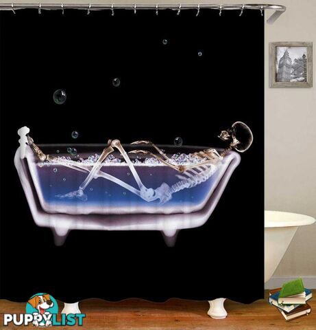 Skeleton Bath Time Shower Curtain - Curtains - 7427046059503