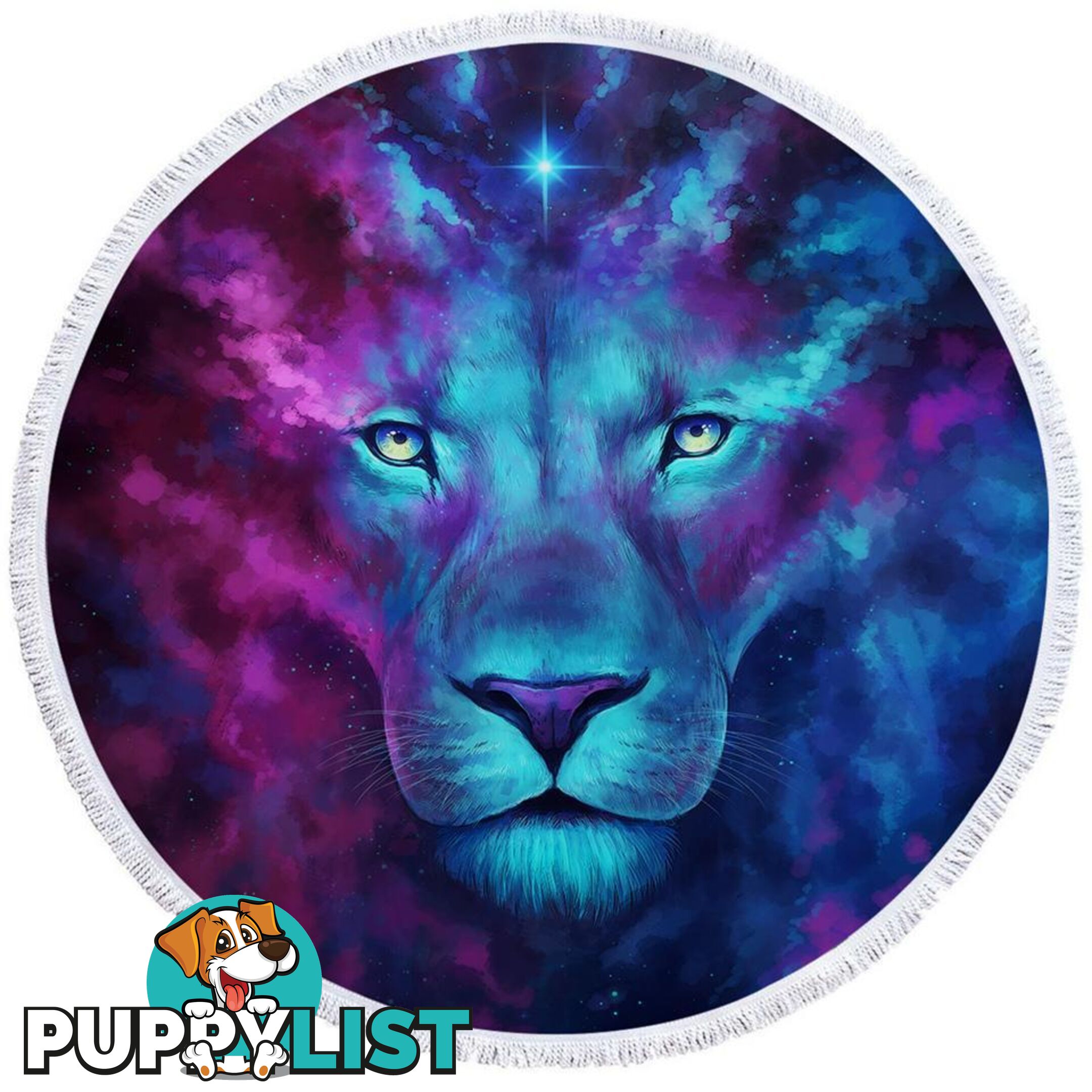 Space Colors Lion Art Beach Towel - Towel - 7427046312554