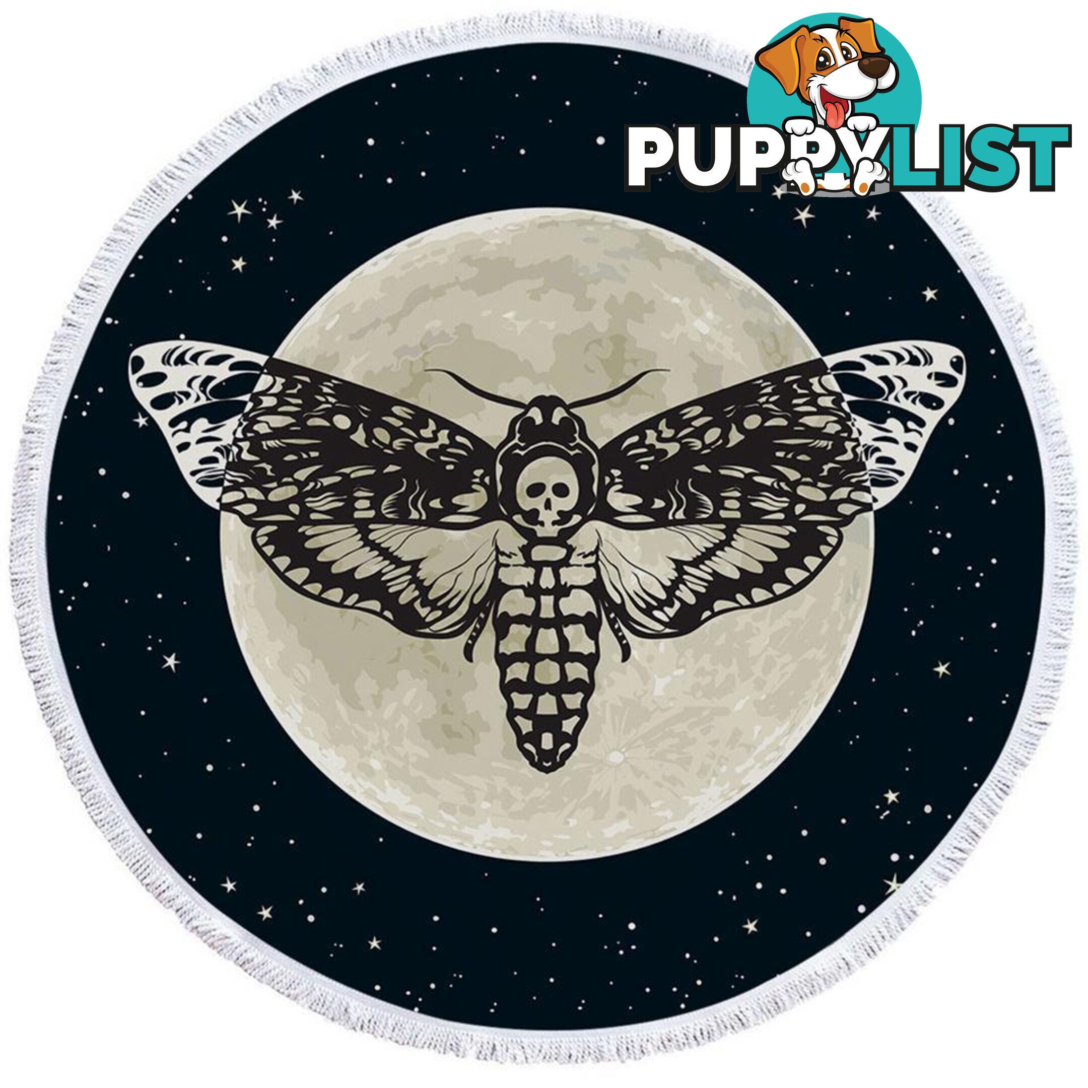 Moon Moth Beach Towel - Towel - 7427046307550