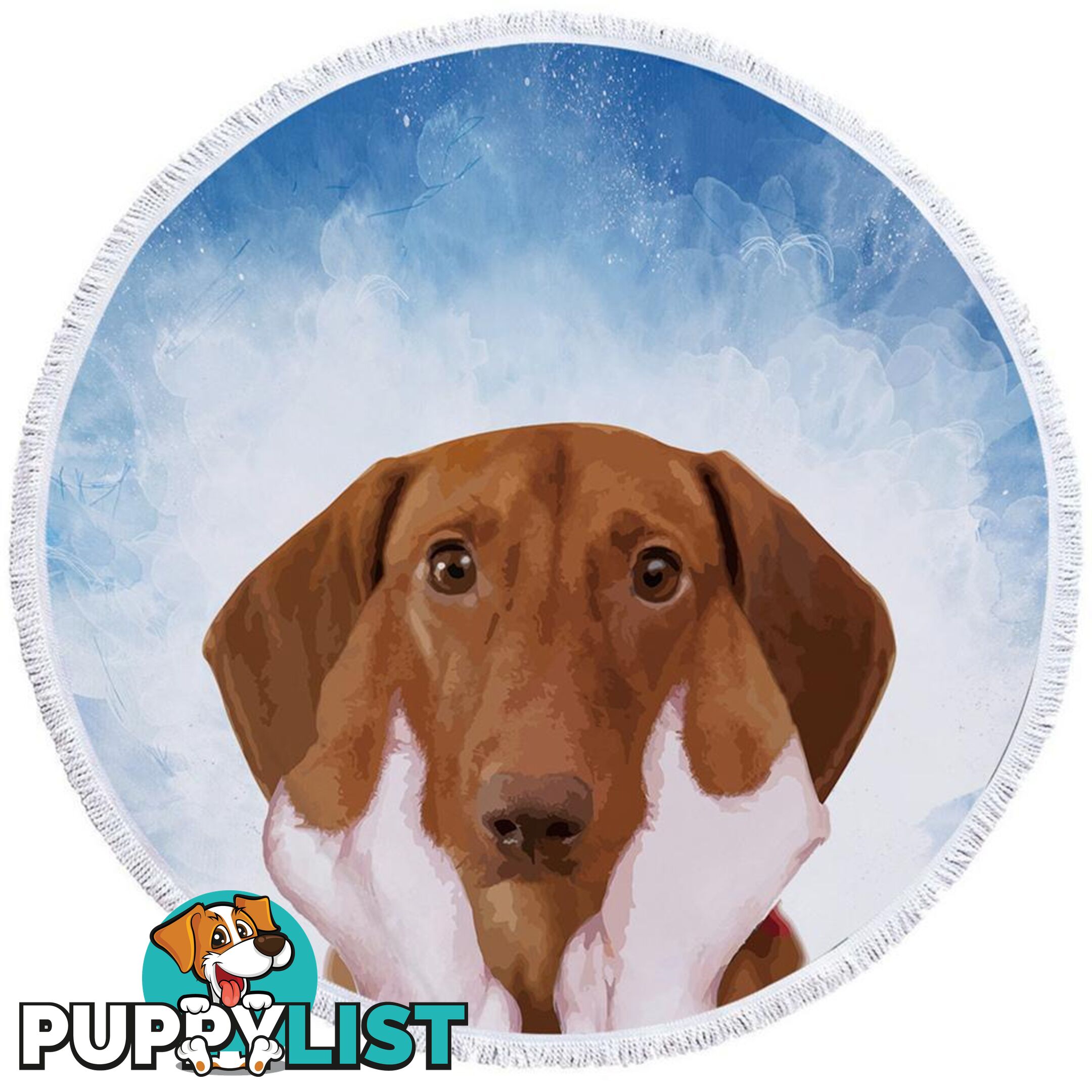 Painted Cute Dog Beach Towel - Towel - 7427046318228