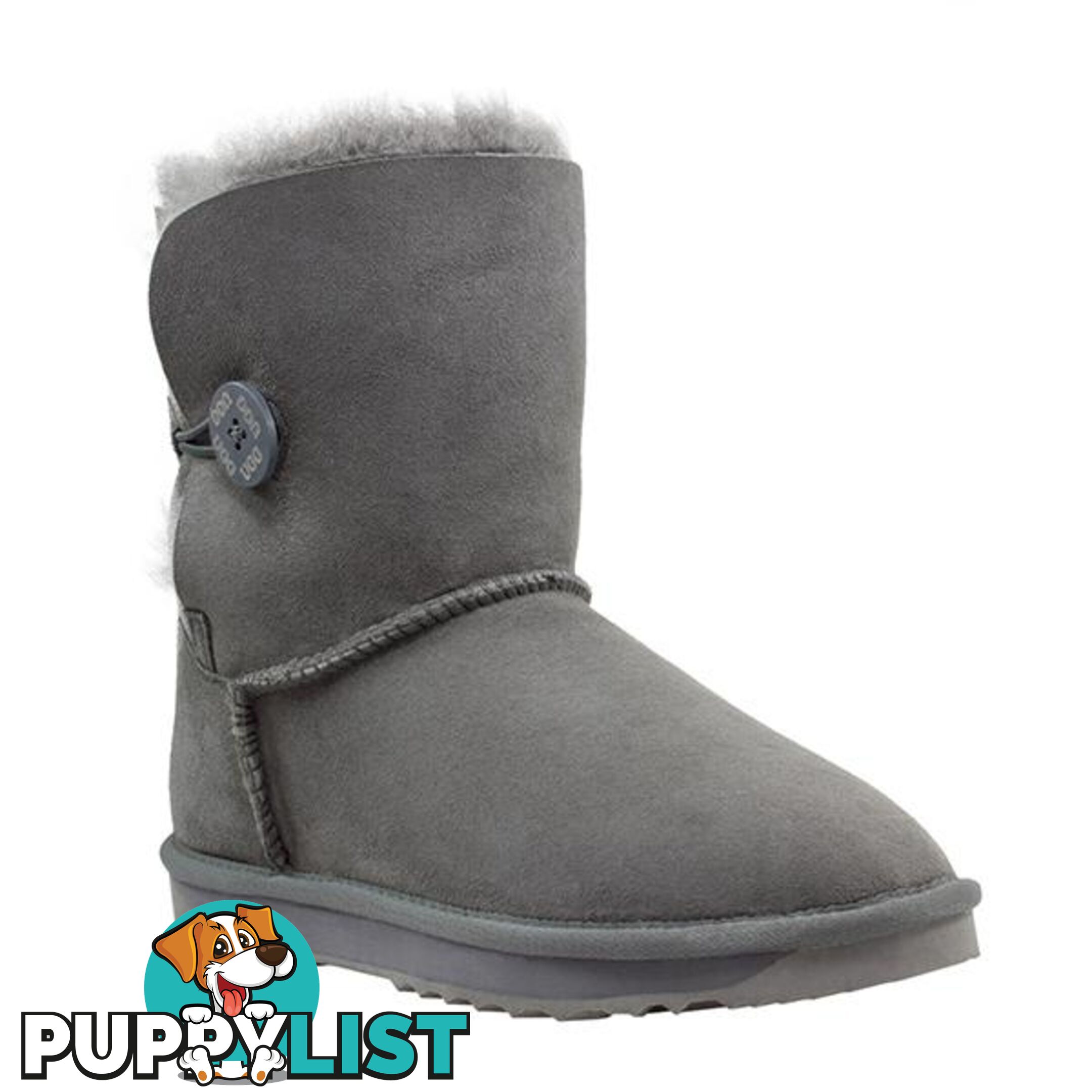 Comfort Me Australian Made Mini Bailey Button Ugg Boot Grey - Comfort Me - 822427521384