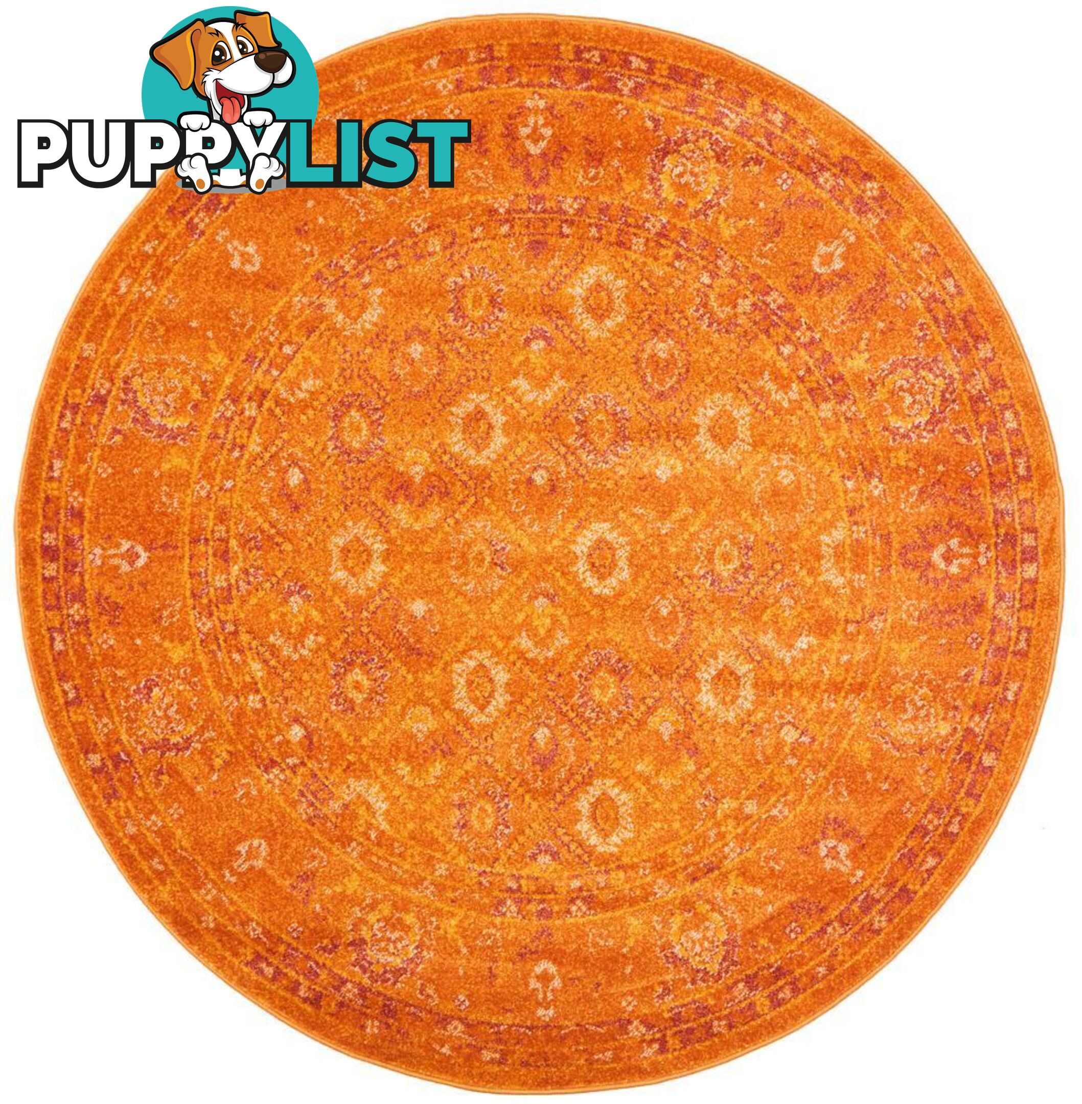 Radiance Burnt Orange Round Rug - Unbranded - 9375321886888