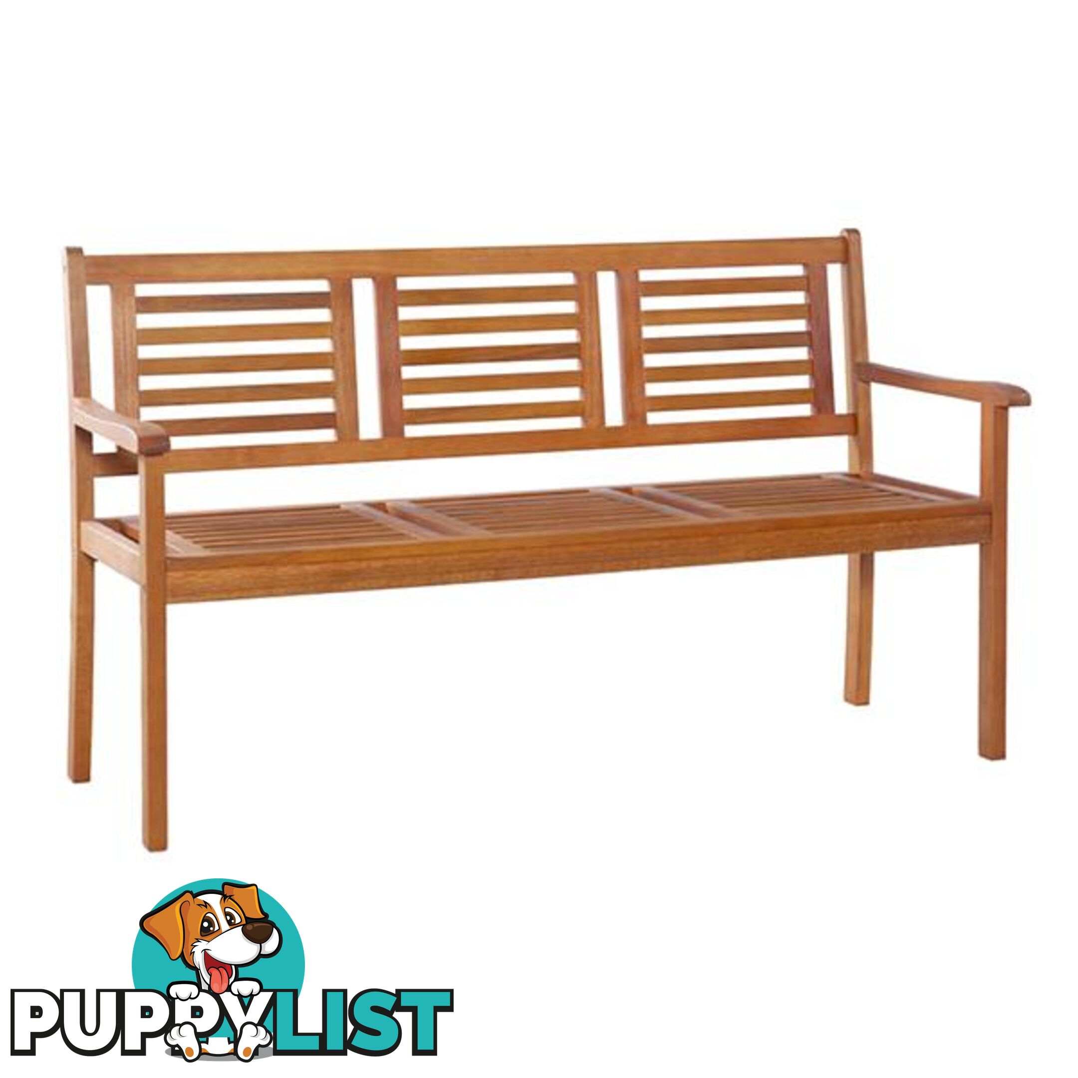 3 Seater Garden Bench 150 Cm Solid Eucalyptus Wood - Unbranded - 7427046256841