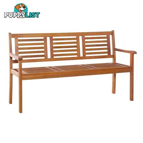 3 Seater Garden Bench 150 Cm Solid Eucalyptus Wood - Unbranded - 7427046256841